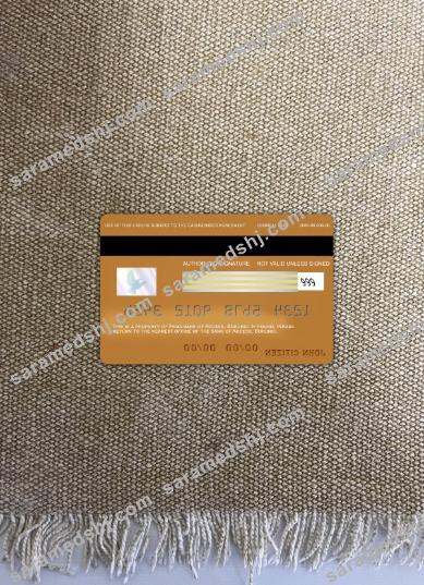 Burundi Access bank visa card photolook back